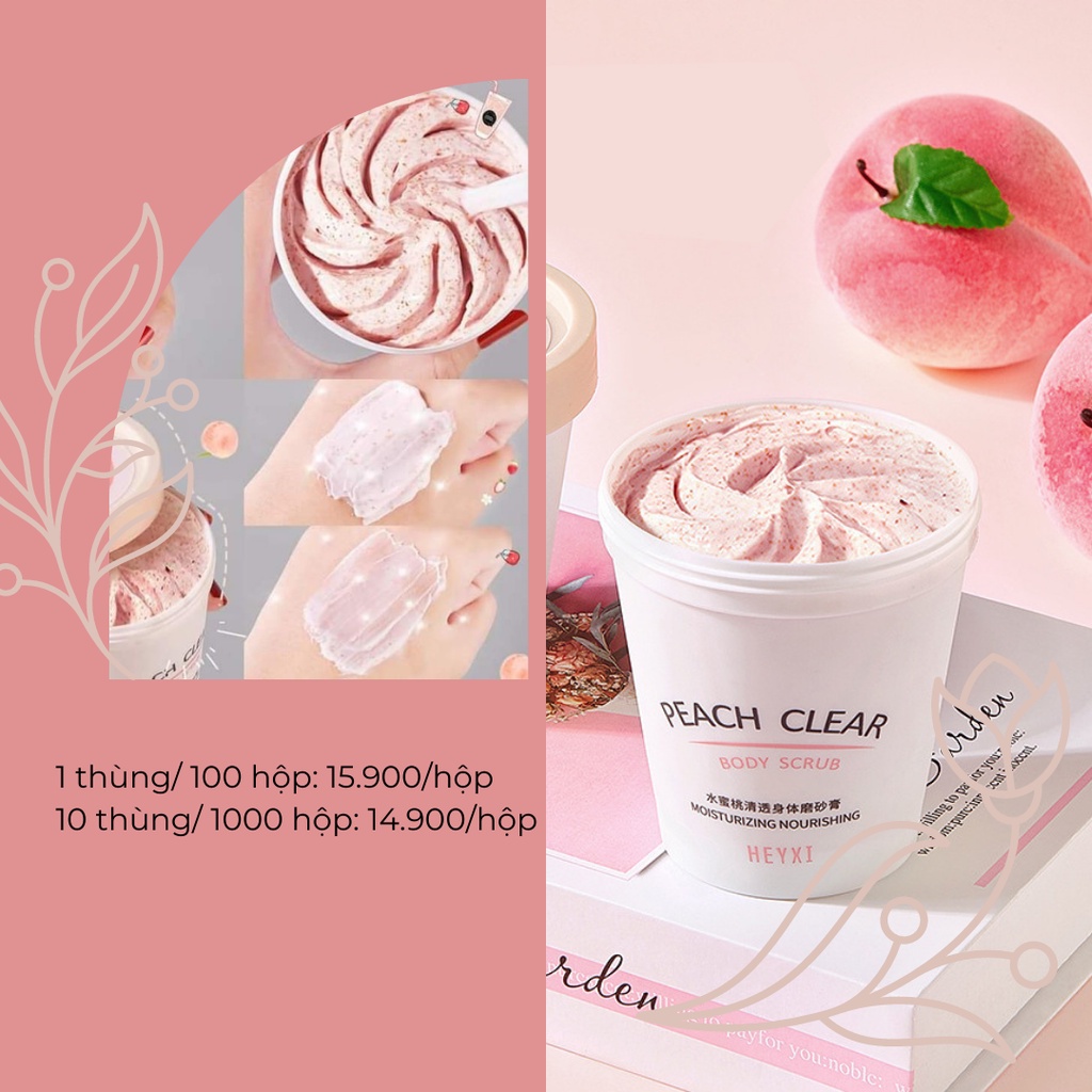 Tẩy tế bào chết toàn thân đào HEYXI Peach Clear, tẩy tế bào chết body đào, kem thải độc tố da HTTBC1 | BigBuy360 - bigbuy360.vn