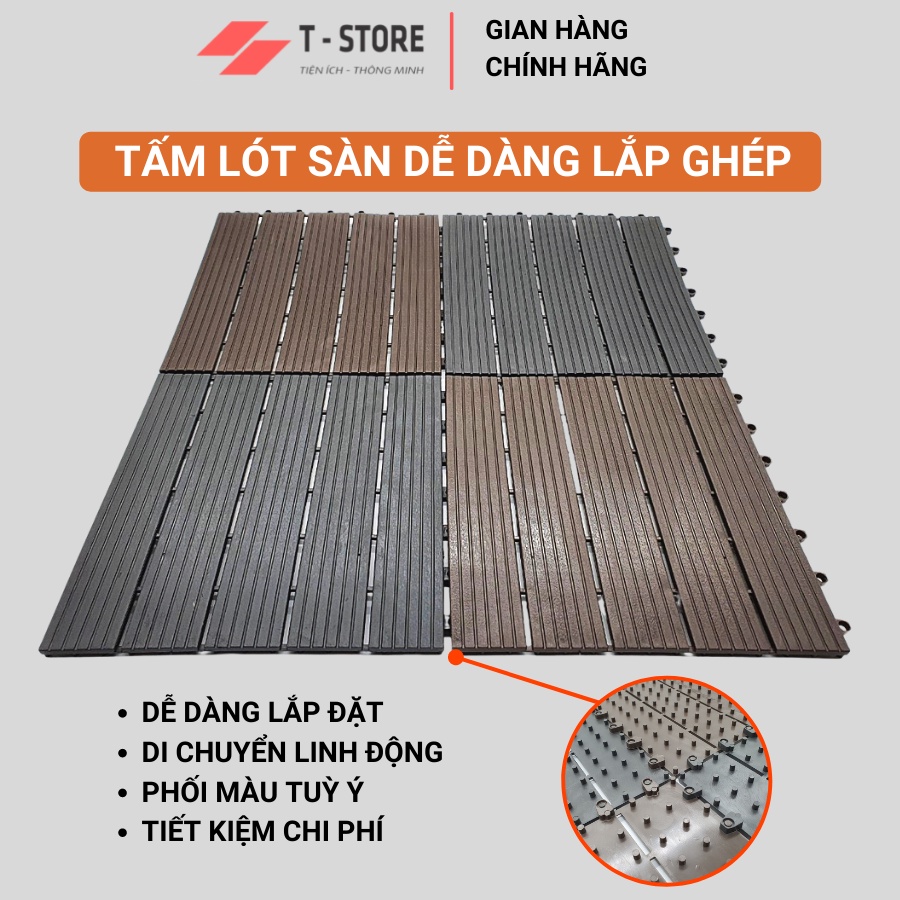 Combo 11 Tấm Lót Sàn Special Ban Công/ Bể Bơi/ Nhà Vệ Sinh, Vỉ Nhựa Thoát Nước, Thảm Nhựa Lót Sàn Chống Trượt