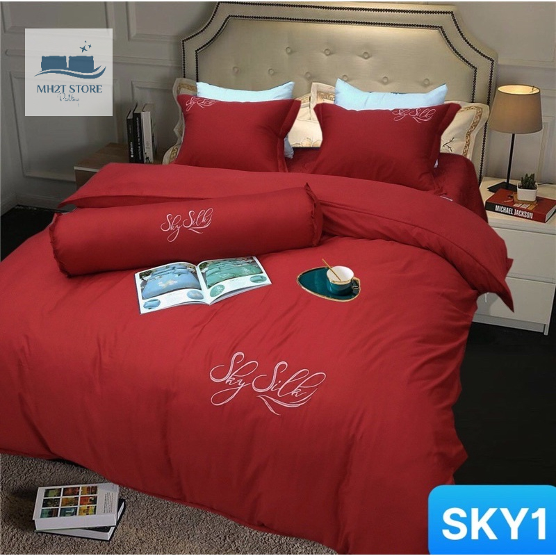 Bộ Chăn ga gối Lụa SKY 5 món thượng hạng, cao cấp SKY SILK MH2T STORE