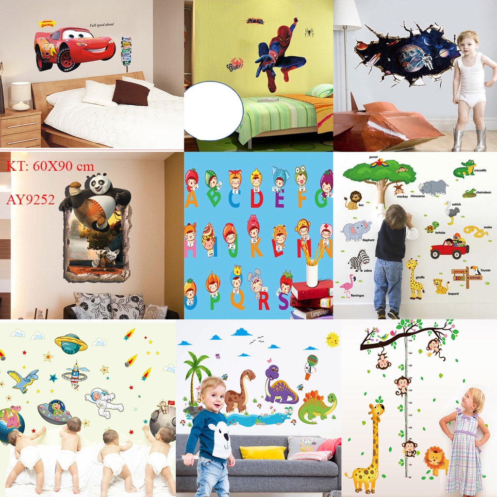 Tổng hợp Decan dán tường, tranh dán tường trang trí phòng cho bé, trang trí lớp học