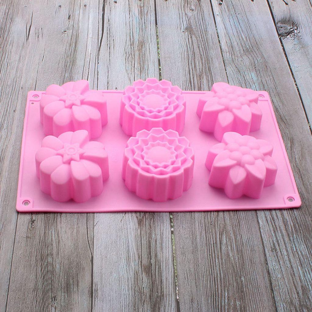 1 Khuôn Silicone Tạo Hình Làm Bánh Trung Thu Hình Bông Hoa 3D