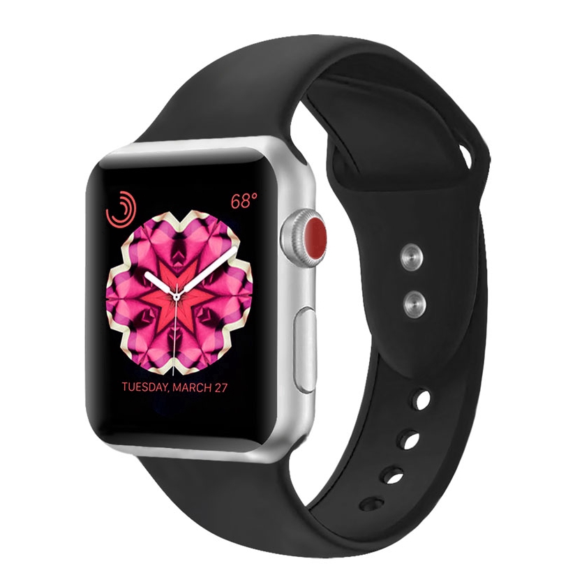 Dây đeo silicon mềm cho đồng hồ thông minh Apple Watch Series 7/se/6/5/4/3/2/1 41mm 45mm 38MM 40MM 44MM 42MM