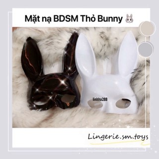 [hàng về) Mặt nạ BDSM thỏ Bunny-♥Mặt nạ hóa trang Halloween hình thỏ tai dài trắng/đen-Mặt nạ thỏ tai dài màu trơn