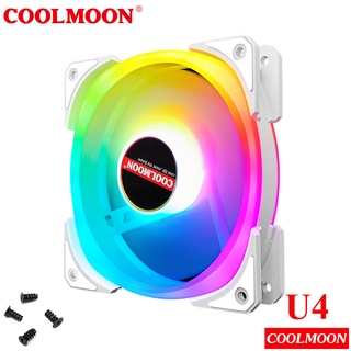 Mua Quạt Tản Nhiệt  Fan Led ARGB Coolmoon U4 - Led Dual Ring (Led tâm + Led viền) - Tặng kèm ốc vít