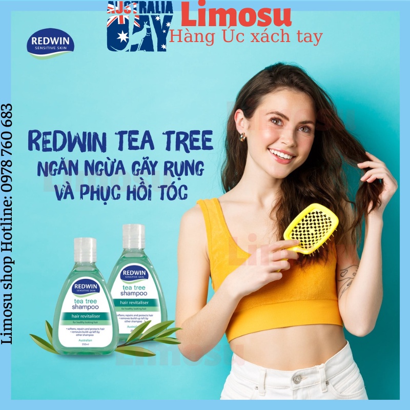 Dầu gội đầu giảm gàu nấm giảm nhờn Redwin Coal Tar / Tea tree Úc