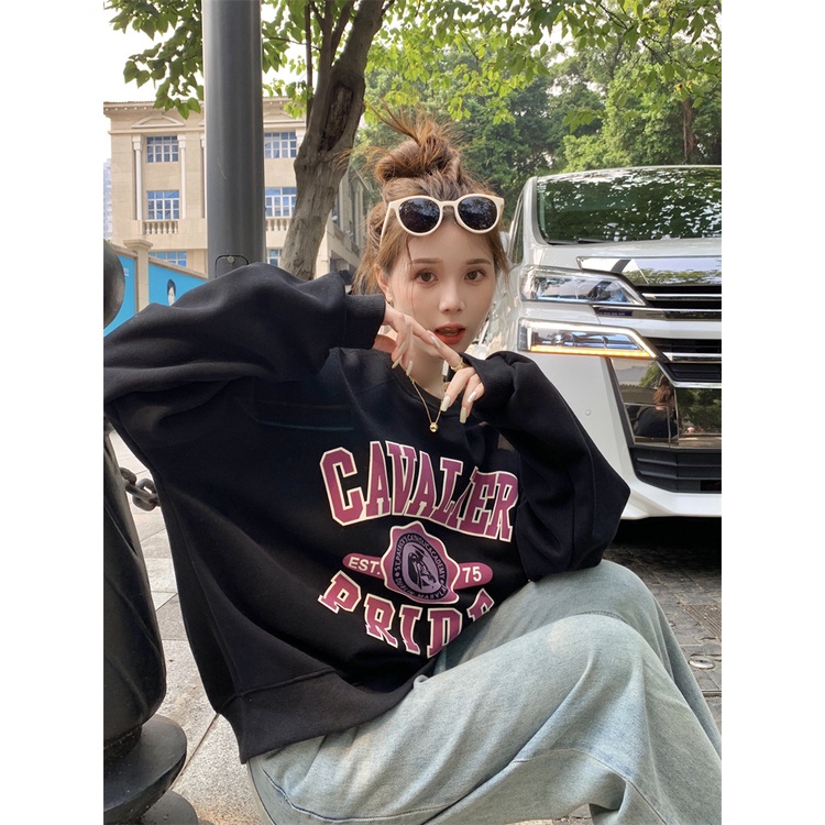 Áo sweater Dáng Rộng Phong Cách retro Mỹ Thời Trang Cho Nữ