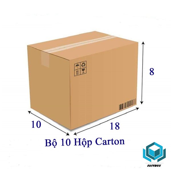 Bộ 10 Hộp Carton 18x10x8 Cm Thùng Carton Giá rẻ
