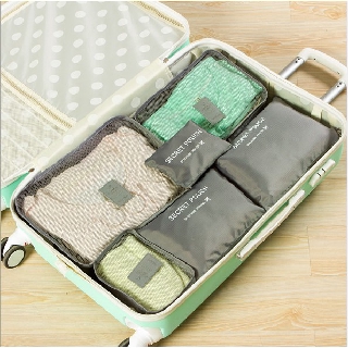 Set 6 túi du lịch chống thấm SECRET POUCH chống thấm giúp sắp xếp hành lý gọn gàng thông minh