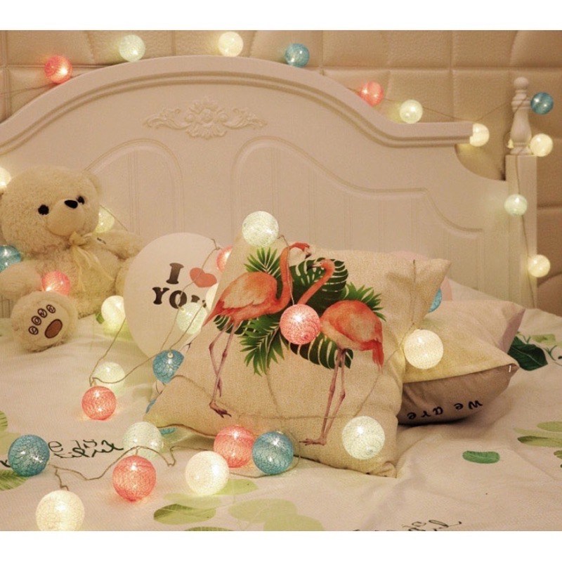 Bộ 20 banh vải gắn dây đèn LED thiết kế độc đáo cho dịp giáng sinh, trang trí nhà cửa siêu đẹp và tinh tế - hàng có sẵn