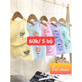 Bộ ba lỗ cotton giấy cho bé