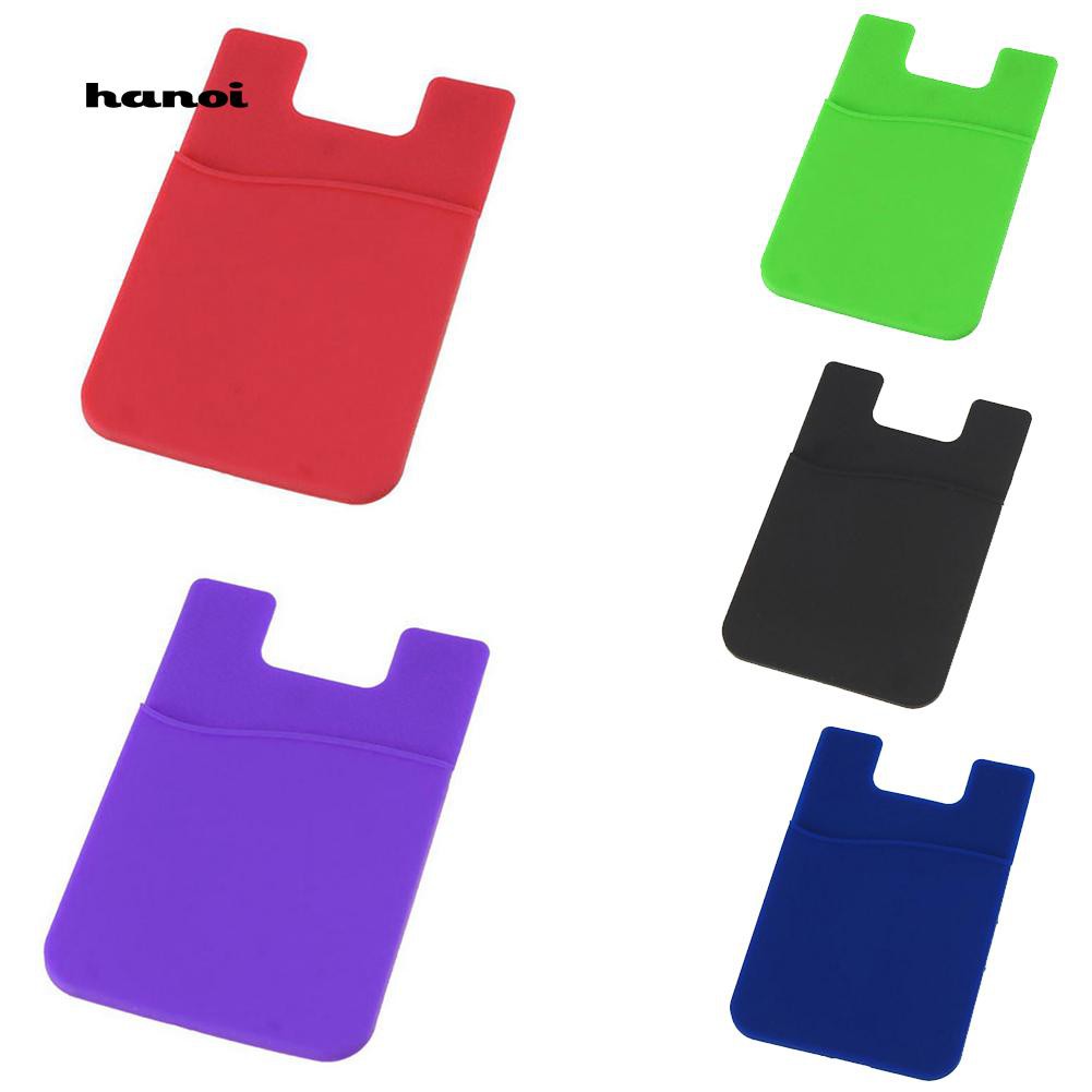 Hn HN HN♥Ốp Điện Thoại Silicone Màu Trơn Có Ngăn Đựng Thẻ ID Tai Nghe