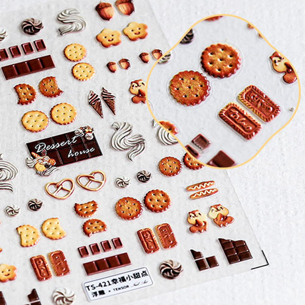 Miếng Dán Trang Trí Móng Tay 5d Siêu Mỏng Hình Bánh Kẹo Phong Cách Nhật Bản