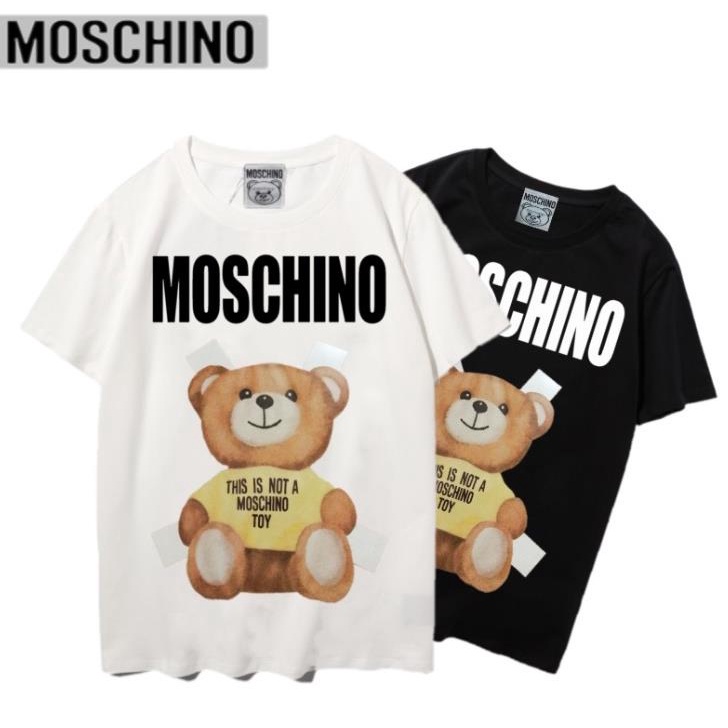 Áo thun cotton tay ngắn cổ tròn in chữ MOSCHINO thời trang đường phố cho nam và nữ 20