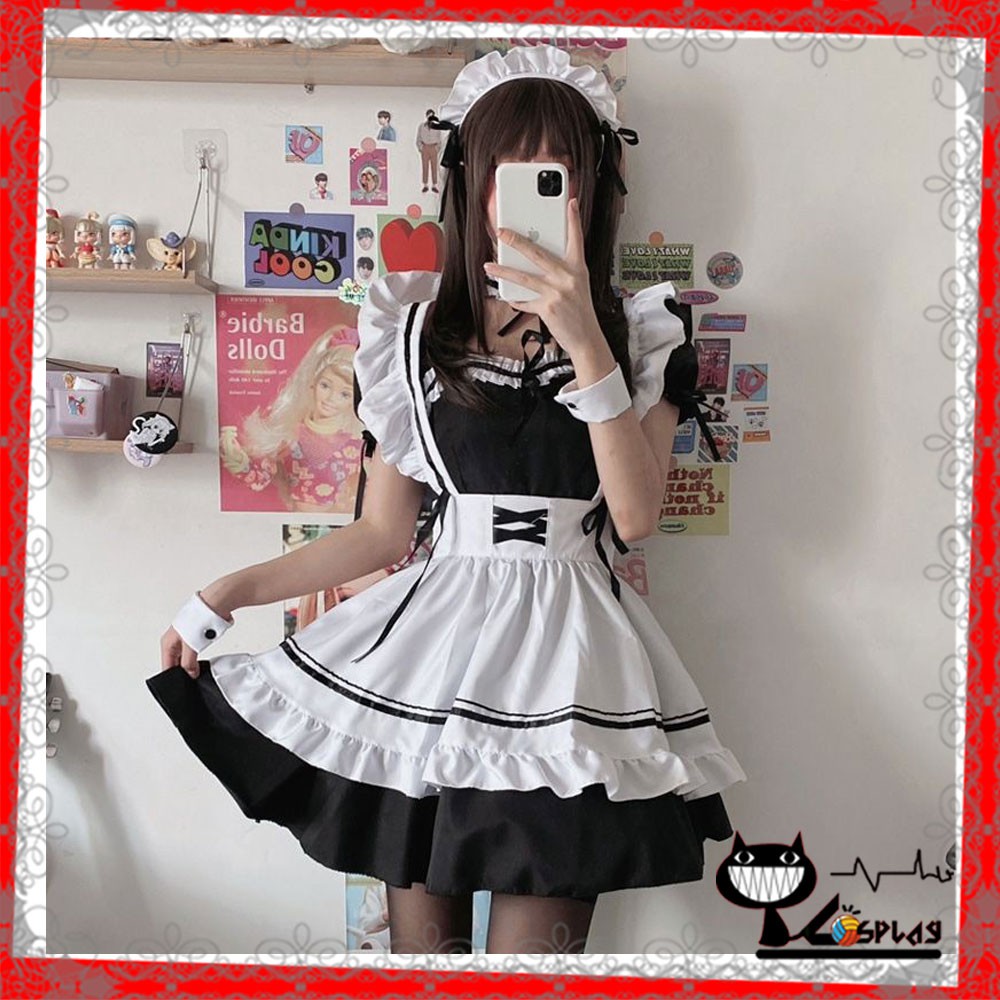Maid cosplay - Đầm Hóa Trang Cô Hầu Dễ Thương váy ngắn xòe [Miu Cosplay]