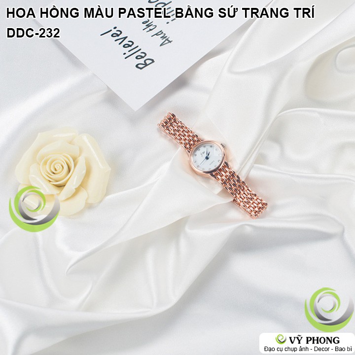 HOA HỒNG SỨ MÀU PASTEL PHONG CÁCH BẮC ÂU TRANG TRÍ TRƯNG BÀY ĐẠO CỤ CHỤP ẢNH SẢN PHẨM INS DDC-232