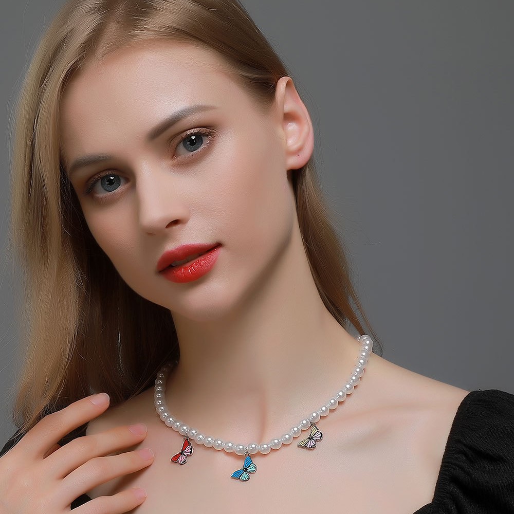 BUTTERFLY vòng cổ Hợp Kim Mặt Hình Bươm Bướm Xinh Xắn Cho Nữ