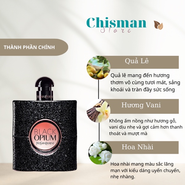 Nước hoa nữ YSL Black Opium EDP 90ml- Mùi hương sang trọng cuốn hút, lưu hương lâu- Chisman