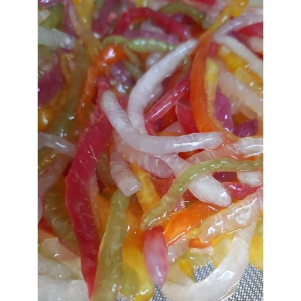 Cùi bưởi ngũ sắc đã tẩm bột sẵn dạng sợi túi 500gr