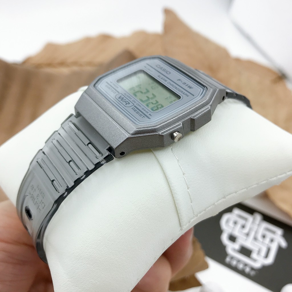 Đồng hồ nam/nữ Casio F-91 / F-91WS-8 dây nhựa, chống nước, có đèn led, hàng chính hãng