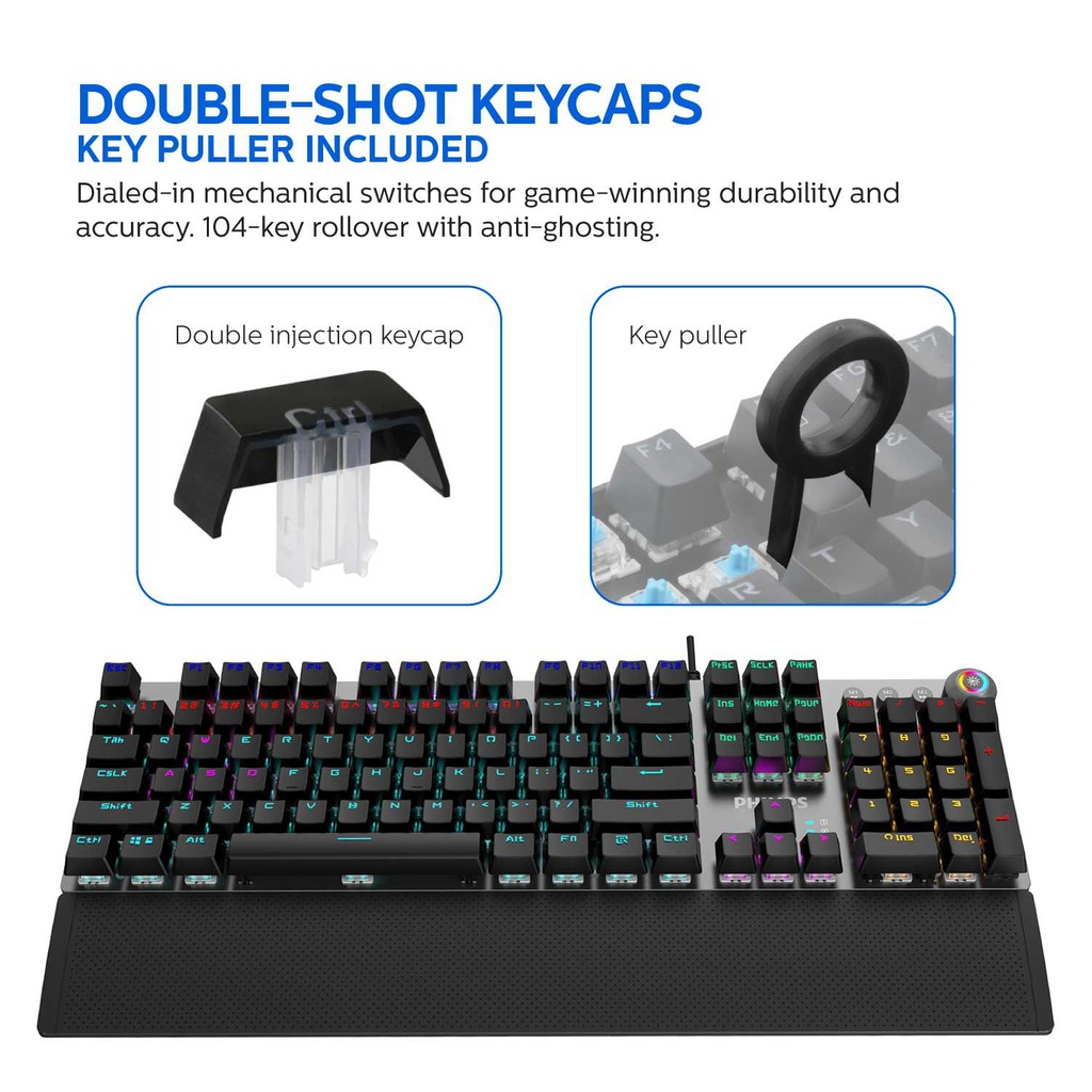 Bàn phím cơ Ajazz Philips chính hãng - Phím cơ Blue Switch Led RGB | BigBuy360 - bigbuy360.vn