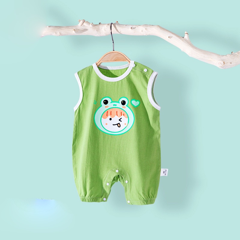 Bodysuit ba lỗ hàng Quảng Châu cao cấp siêu mát không tay body liền thân cho bé trai bé gái mặc hè