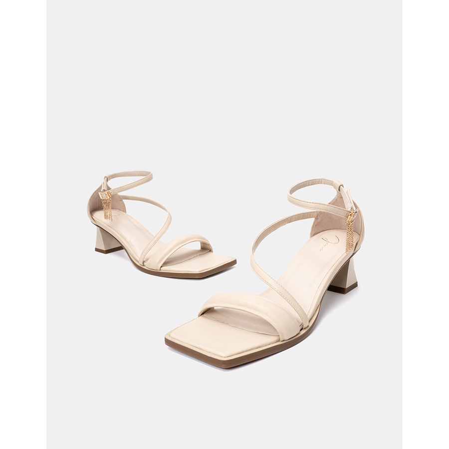 Giày Sandal Nữ 5cm JUNO Mũi Vuông Đính Khóa Dingle Dangle SD05080