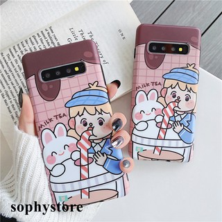 Ốp lưng dẻo hình bé gái dễ thương cho Samsung S8 S9 S10 Plus Note 8 Note 9 Note 10 Plus