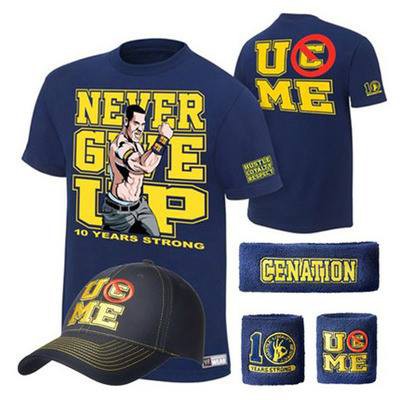 Combo Áo + Mũ + Băng Tay John Cena "Never Give Up" tím than