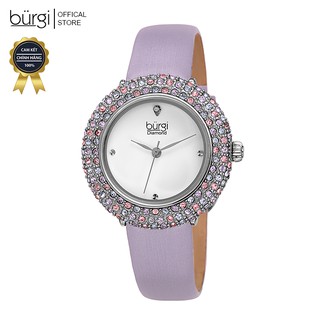 Đồng hồ thời trang nữ burgi bur227lb mâm xôi viền đá swarovski ngũ sắc dây da 33mm