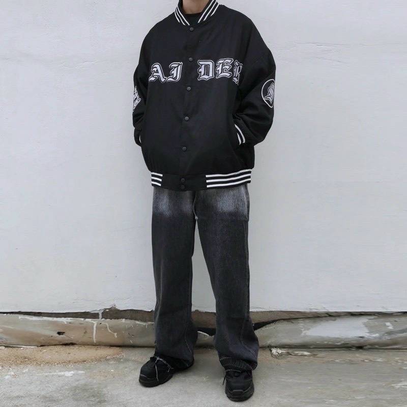 Áo Khoác Dù Bomber Nam Nữ Cúc Bấm Phối Chữ RAJ DER Kiểu Dáng Cực Teen - TP135 [NewUnisex]