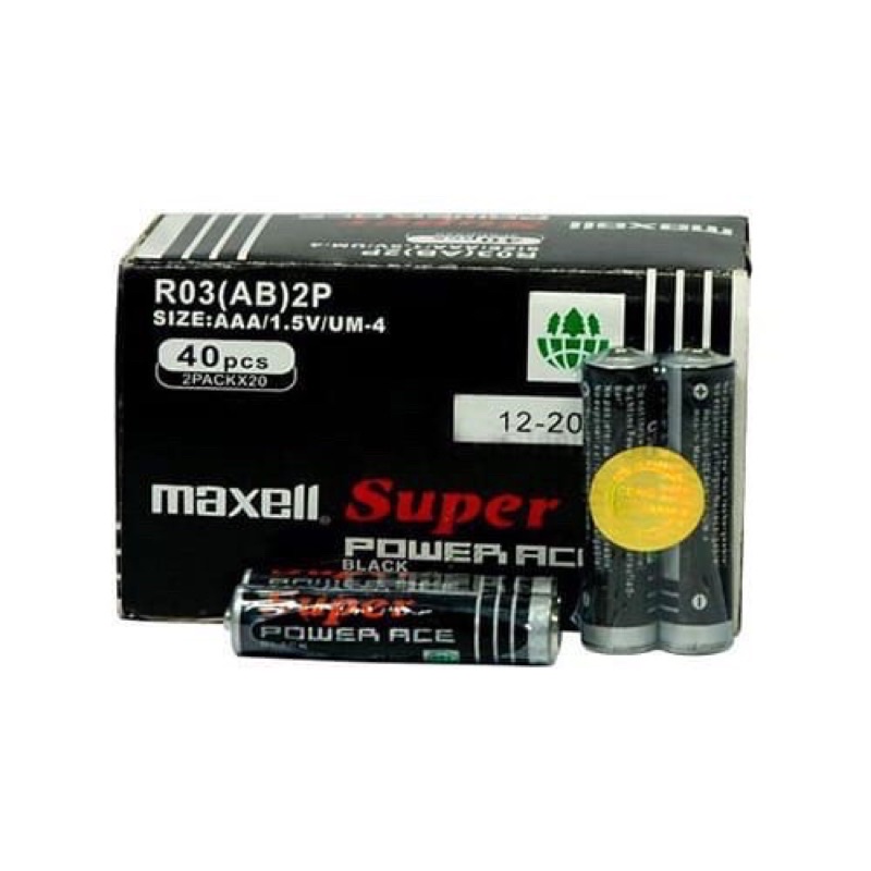 1 Cặ Pin tiểu 3A (AAA) Maxell 1.5v  (pin số 7, pin tiểu nhỏ) - Maxell Super Power Ace Black R03