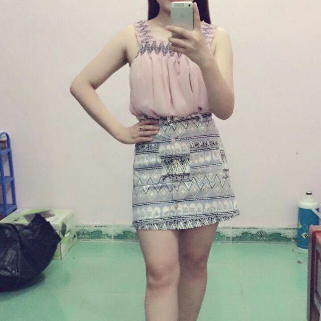 Chân váy chữ A thổ cẩm