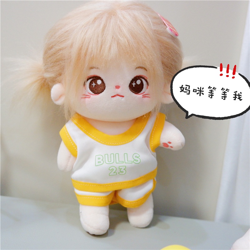 LUOLV Gift 20CM Doll Basketball Jersey Dollhouse Accessories Vest Shorts Pants Miniature Sport Outfit Playing House Cotton Stuffed Changing Dress Game Toy Clothing Idol Dolls Clothes/Multicolor