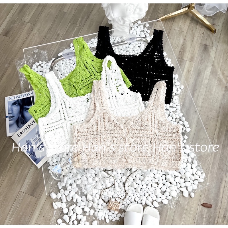 ÁO LEN MÓC 2 DÂY HOẠ TIẾT Ô (ẢNH THẬT)