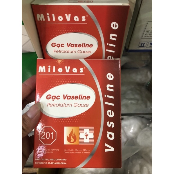 ❤️  Gạc vaseline đắp vết thương bị bỏng hở khô da 6,5x19cm MILOVAS MIẾNG DÁN VASELIN ĐẮP VẾT THƯƠNG BỊ BỎNG