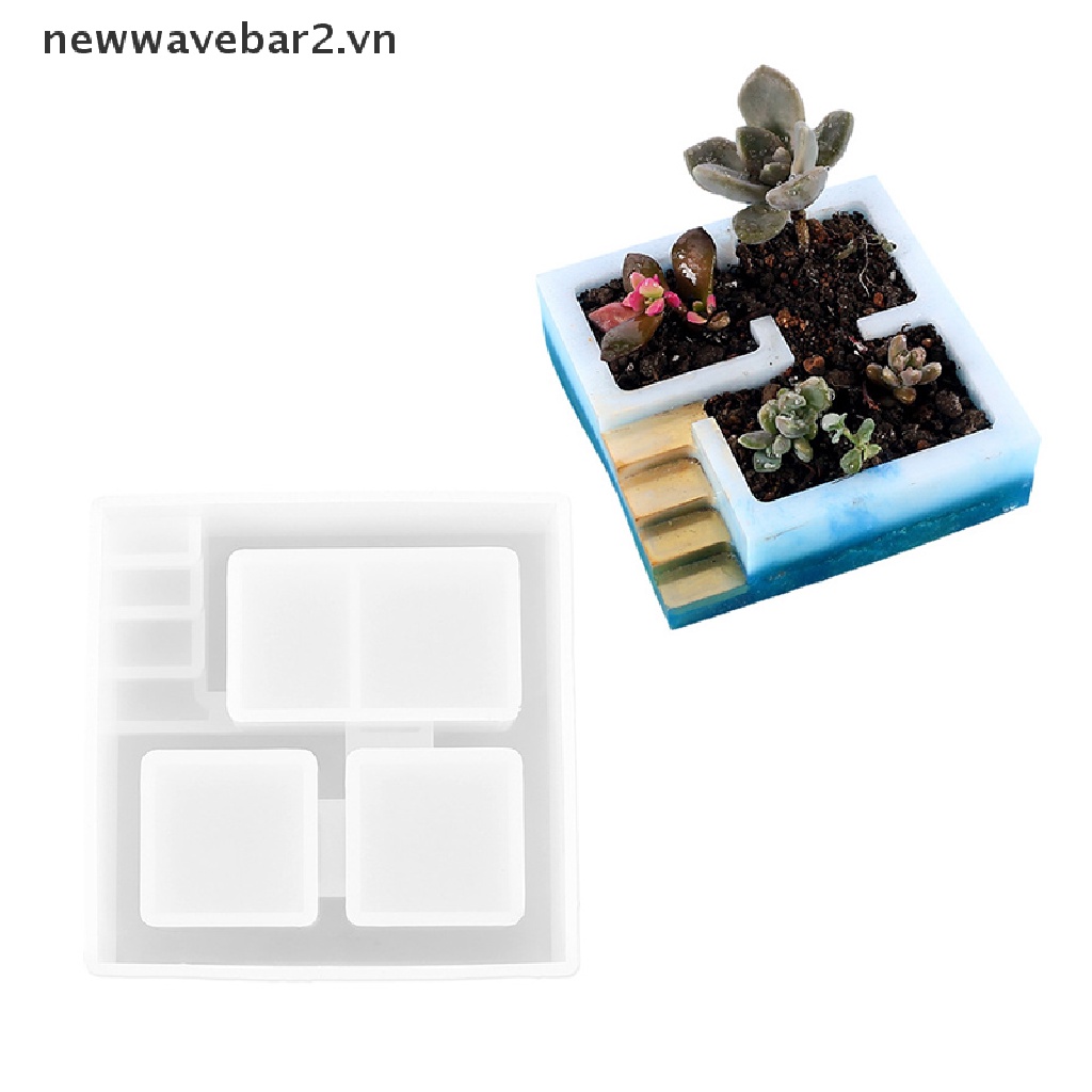 Bộ 2 Khuôn Silicone Hình Hoa Sen Đá Trang Trí Nhà Cửa DIY