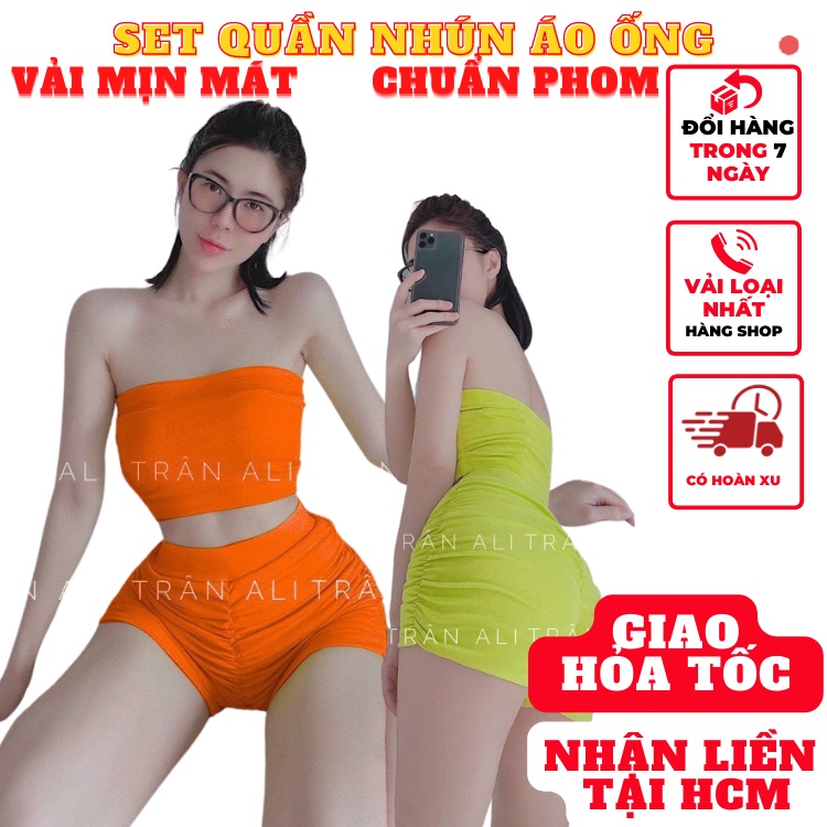 Set đồ nữ bộ áo ống quây ngực ôm body kèm quần nhún thun xịn kiểu hàn quốc tôn dáng cực sexy mẫu mới 2022 mã VD167