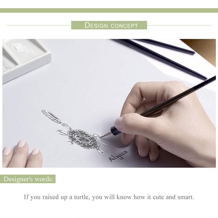 Hạt Trang Sức Bamoer Scc1017 bạc 925 Hình Chú Rùa Xinh Xắn