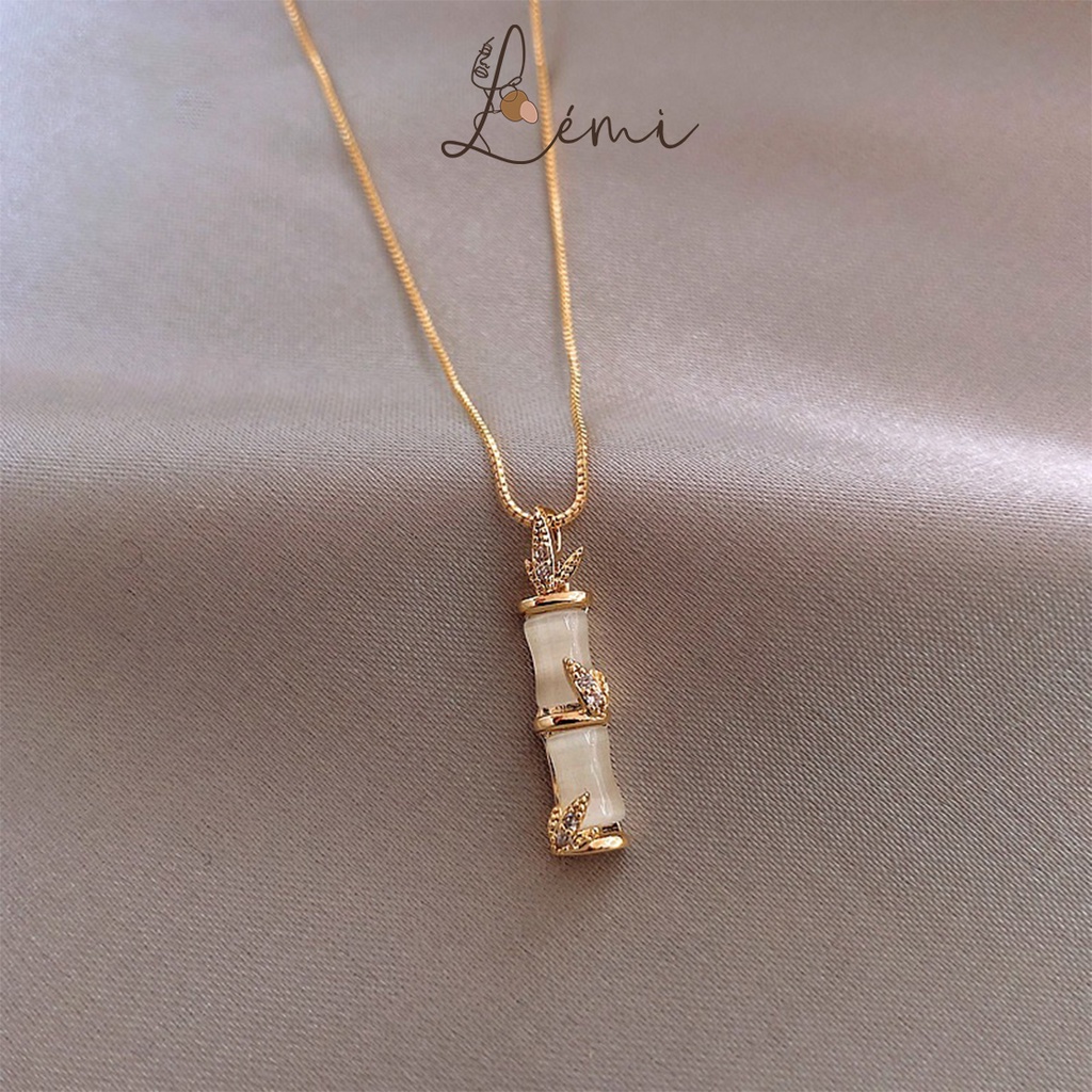 Dây chuyền nữ thép titan mặt hình đốt tre không rỉ độc đáo sang trọng, Lémi accessories