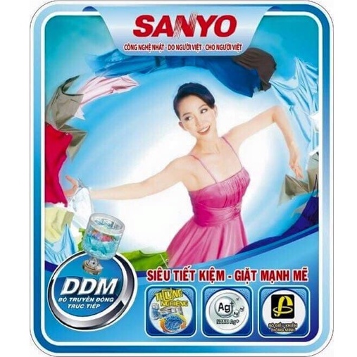 miếng dán máy giặt Tem dán máy giặt sanyo tranh tranh trí máy giặt tem trang tri máy giặt (tặng keo dán)