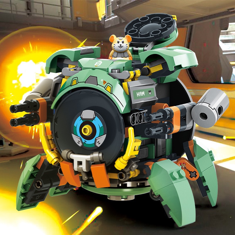 Đồ chơi lắp ráp xếp hình Lego Robot Overwatch Hamster Wrecking Ball Model SX50028-29 Với 200+ chi tiết