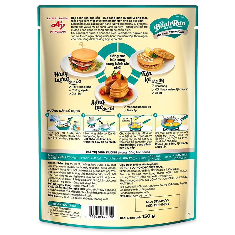 Bột Bánh Rán Ajinomoto Vị Phô Mai Gói 150G