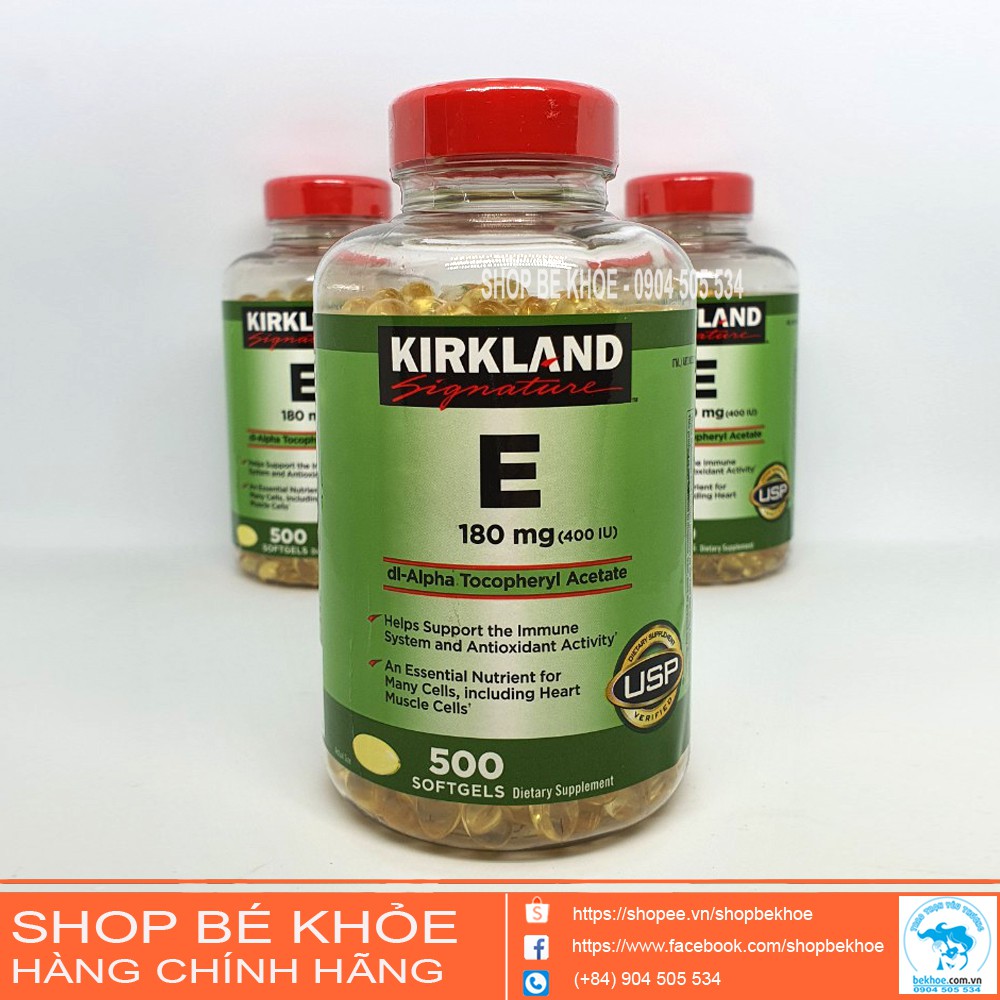 Vitamin E Kirkland 400ui Vitamin E 500 viên Kirkland hỗ trợ làm đẹp da