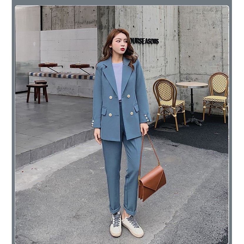 Sẵn MẢnh thật 4 hình cuối-HC175.Set áo blazer kèm quần Âu thời trang sang trọng