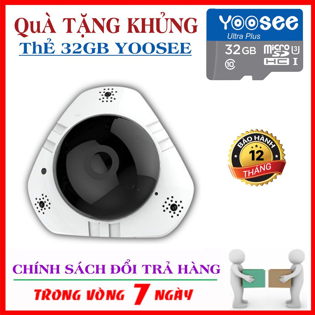 (Combo) Camera Giám Sát Mini Ốp Trần Yoosee VR360 - Tặng Kèm Thẻ Nhớ Yoosee 32GB | BigBuy360 - bigbuy360.vn
