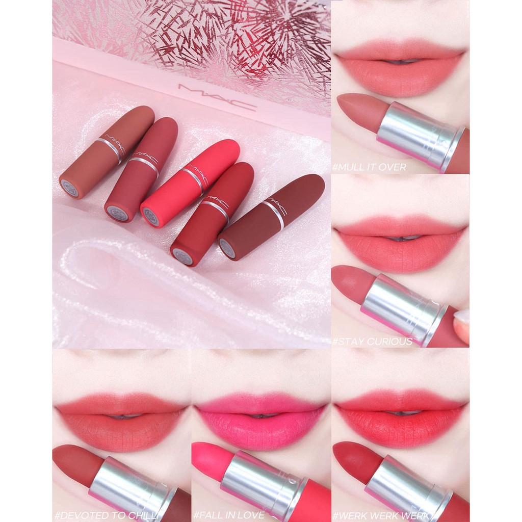 Set 5 Son MAC Showstopper Powder Kiss Lipstick Set | BigBuy360 - bigbuy360.vn