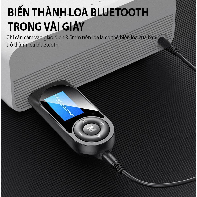 BỘ THU PHÁT KHÔNG DÂY 2 TRONG 1 BLUETOOTH 5.0 MÀN HÌNH Ô TÔ T13 TỪ ĐIỆN THOẠI QUA LOA, ÂM LY - MÁY TÍNH, TIVI QUA LOA