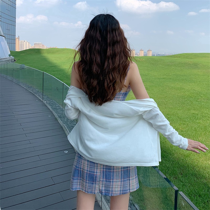 Women's Fashion Elegant dress Korean version of fashion Plaid dress with suspenders | BigBuy360 - bigbuy360.vn