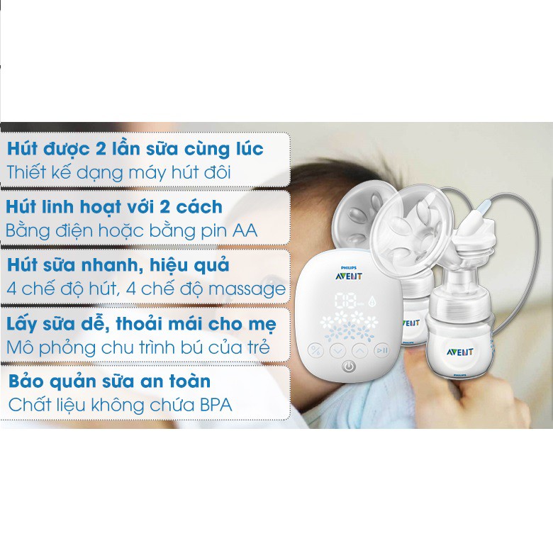 Máy hút sữa điện đôi Philips Avent Natural