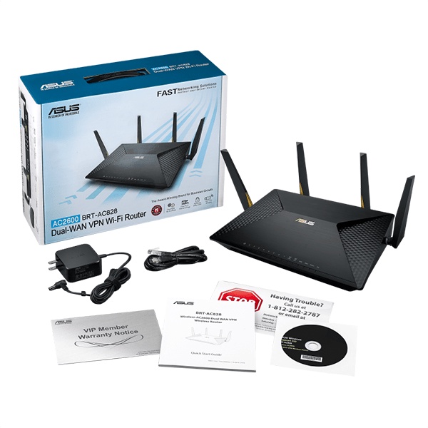 Bộ phát wifi ASUS gaming BRT AC828 - Bộ định tuyến chơi game WiFi 6 băng tần kép AC2600 dành riêng cho doanh nghiệp